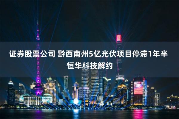 证券股票公司 黔西南州5亿光伏项目停滞1年半 恒华科技解约